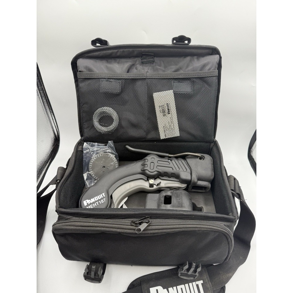 Panduit MEHT187 Embossing Hand Tool, On-Site Marking w/ Case, Tags & Wire EUC